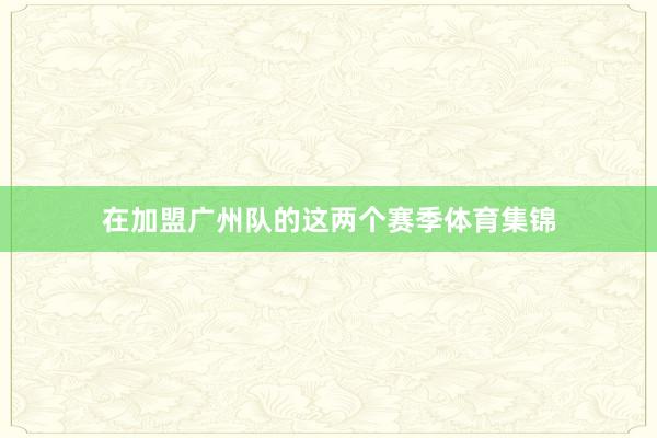 在加盟广州队的这两个赛季体育集锦