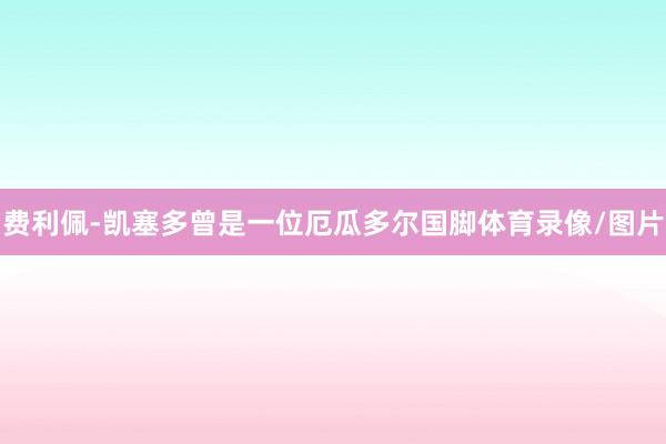 费利佩-凯塞多曾是一位厄瓜多尔国脚体育录像/图片