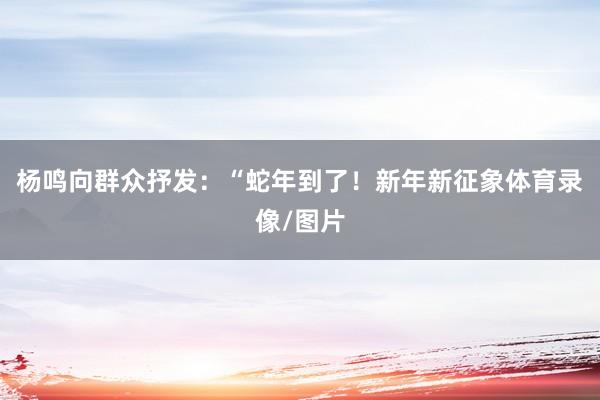 杨鸣向群众抒发：“蛇年到了！新年新征象体育录像/图片