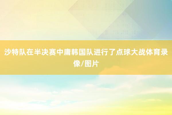 沙特队在半决赛中庸韩国队进行了点球大战体育录像/图片