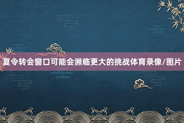 夏令转会窗口可能会濒临更大的挑战体育录像/图片
