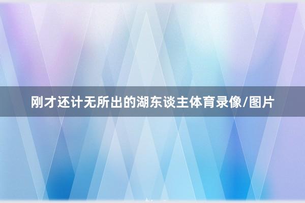 刚才还计无所出的湖东谈主体育录像/图片