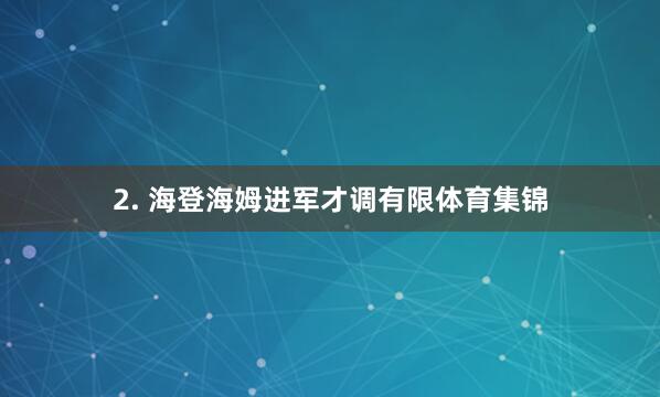 2. 海登海姆进军才调有限体育集锦