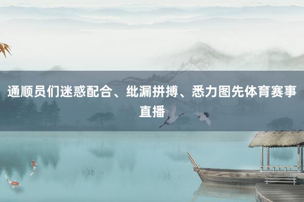 通顺员们迷惑配合、纰漏拼搏、悉力图先体育赛事直播