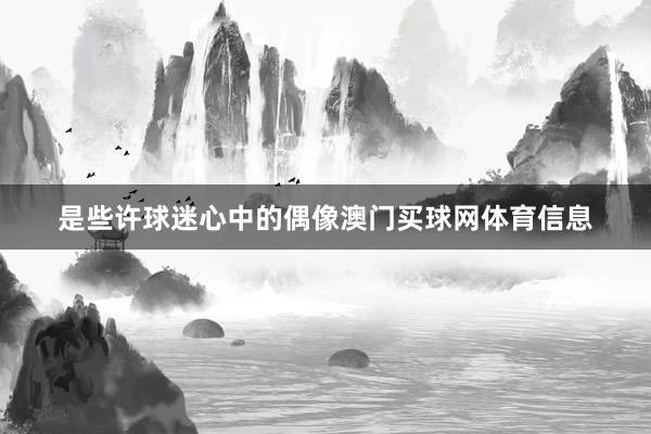 是些许球迷心中的偶像澳门买球网体育信息