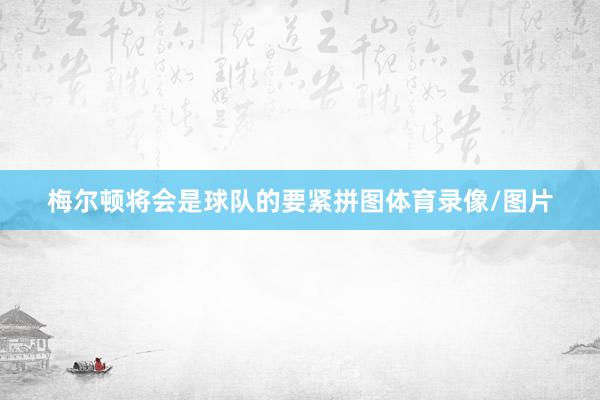 梅尔顿将会是球队的要紧拼图体育录像/图片