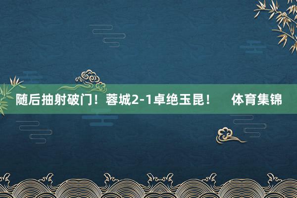 随后抽射破门！蓉城2-1卓绝玉昆！    体育集锦