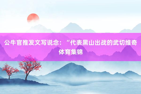 公牛官推发文写说念:“代表黑山出战的武切维奇体育集锦