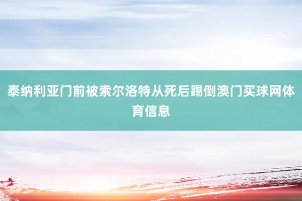 泰纳利亚门前被索尔洛特从死后踢倒澳门买球网体育信息
