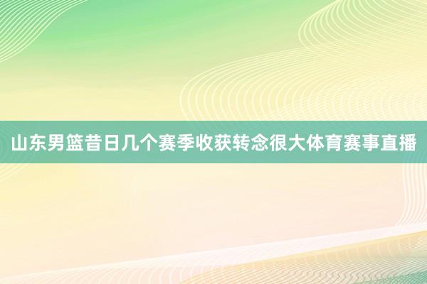 山东男篮昔日几个赛季收获转念很大体育赛事直播