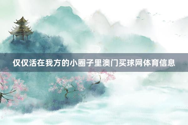 仅仅活在我方的小圈子里澳门买球网体育信息