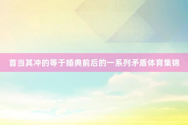 首当其冲的等于婚典前后的一系列矛盾体育集锦