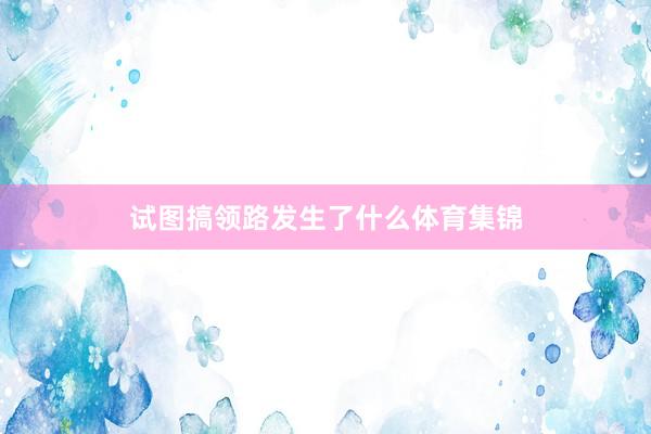 试图搞领路发生了什么体育集锦