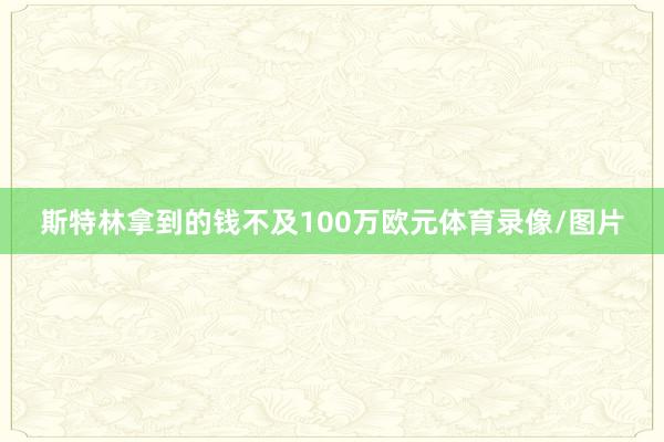 斯特林拿到的钱不及100万欧元体育录像/图片