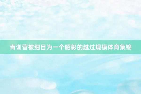 青训营被细目为一个昭彰的越过规模体育集锦