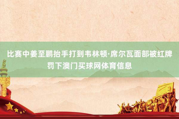比赛中姜至鹏抬手打到韦林顿·席尔瓦面部被红牌罚下澳门买球网体育信息