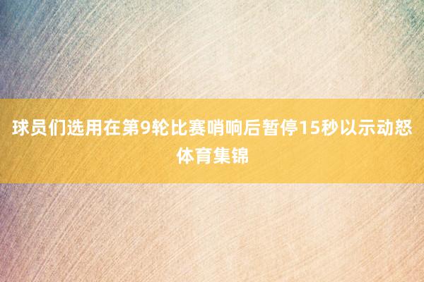 球员们选用在第9轮比赛哨响后暂停15秒以示动怒体育集锦