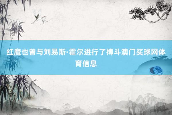 红魔也曾与刘易斯·霍尔进行了搏斗澳门买球网体育信息