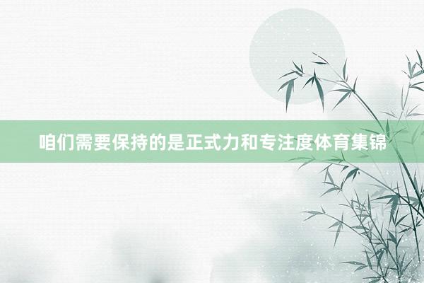 咱们需要保持的是正式力和专注度体育集锦